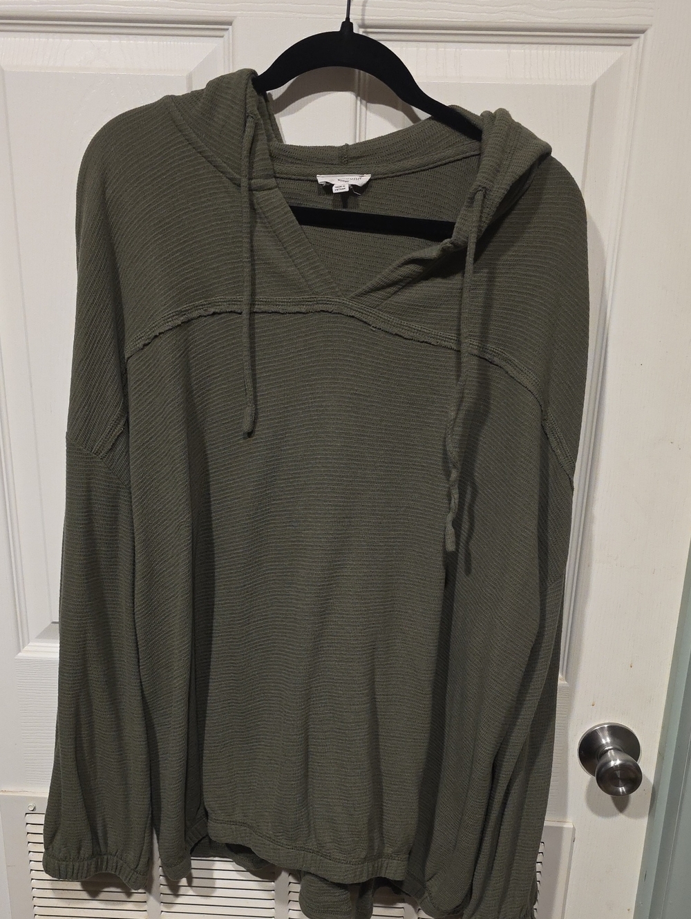 Westbound Olive Green Hooded Cowl Sweater